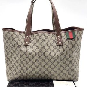 Gucci Beige and Brown Signature Tote